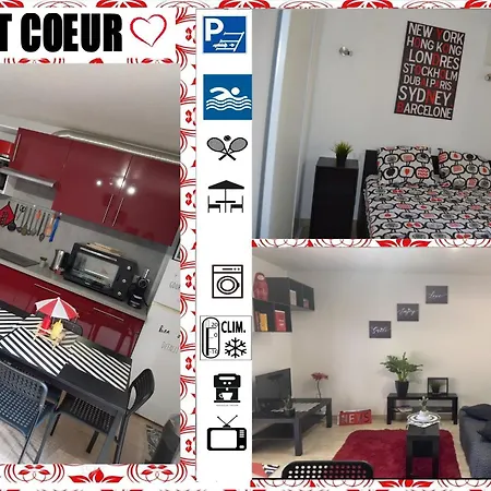 Le Petit Coeur A - Superbe T2 Piscine, Tennis, Climatisation, Parking Prive Apartmán Canet-en-Roussillon